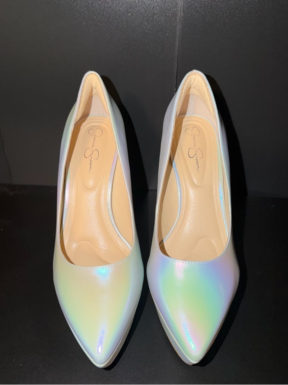 Jessica Simpson Iridescent Pastel Pointed-Toe Pumps - Picture 2 of 4